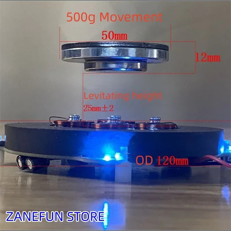 Magnetic Levitation Rotating Display Stand with LED Light Floating Base for Figures Jewelry Home Office Decor