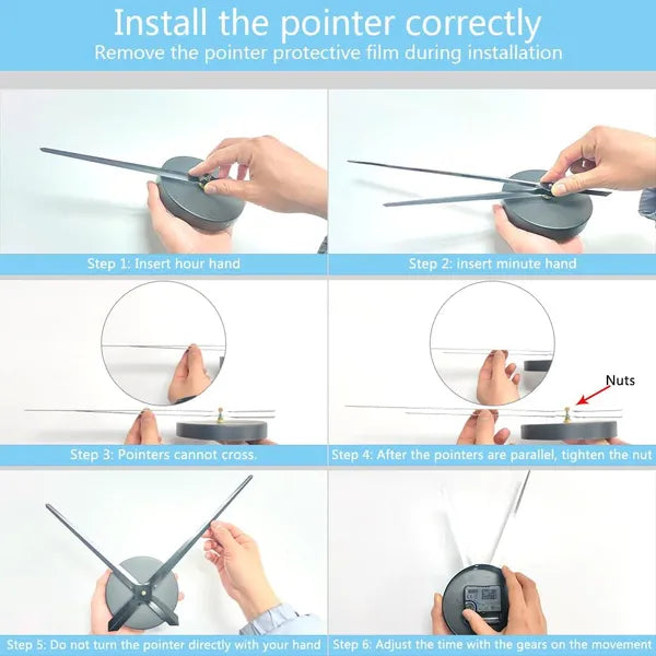 Art Deco Silent Wall Clock — Large Acrylic Decorative Design