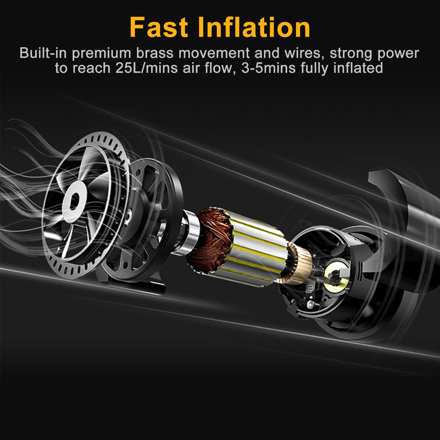 150 PSI 12V Electric Tire Inflator – Heavy-Duty Air Compressor with LCD Display & Fast 25L/min Air Flow for Cars, SUVs & Bikes